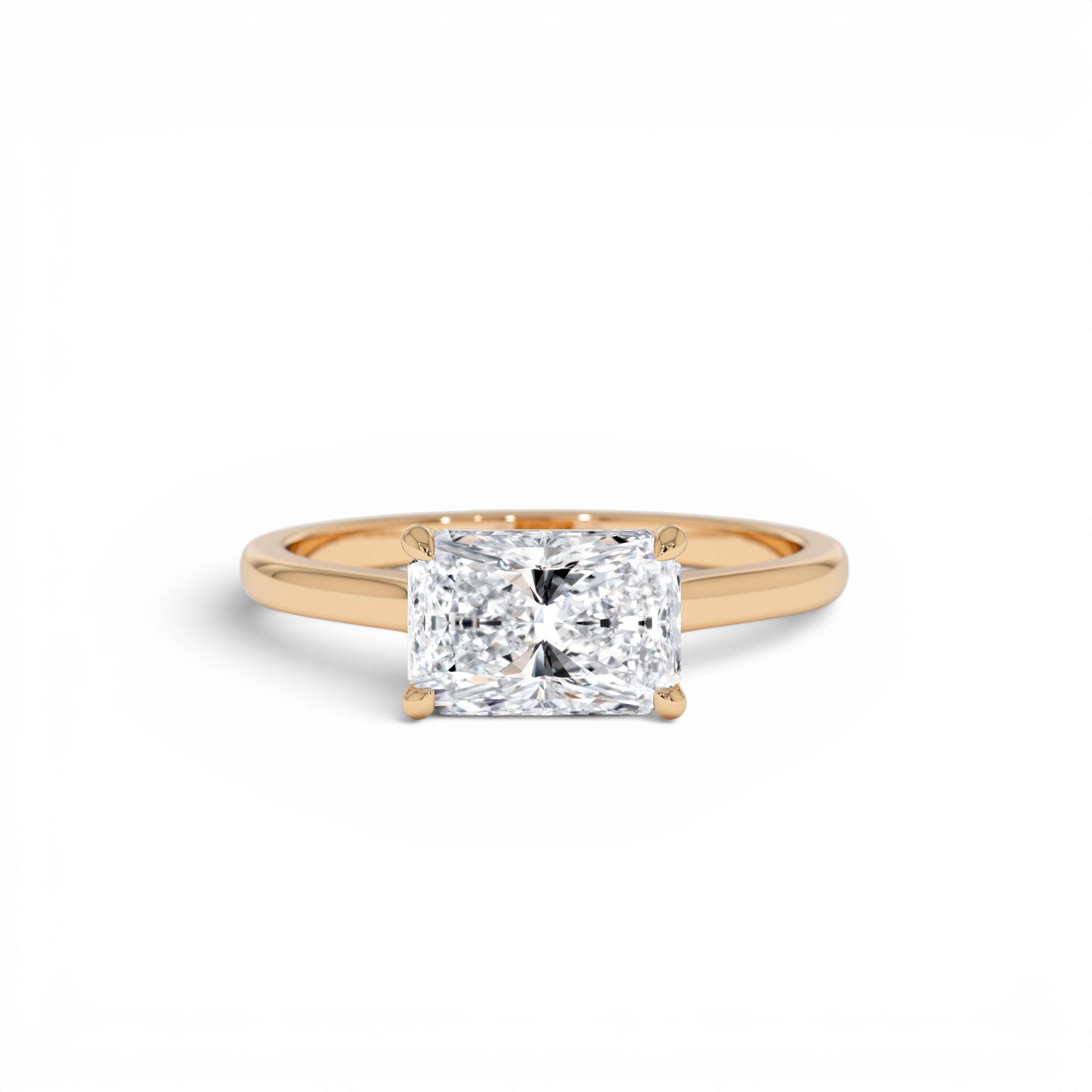 1 CTW 14K Radiant Cut Lab Grown Radiant Shaped East-West Set Diamond Ring - view 2