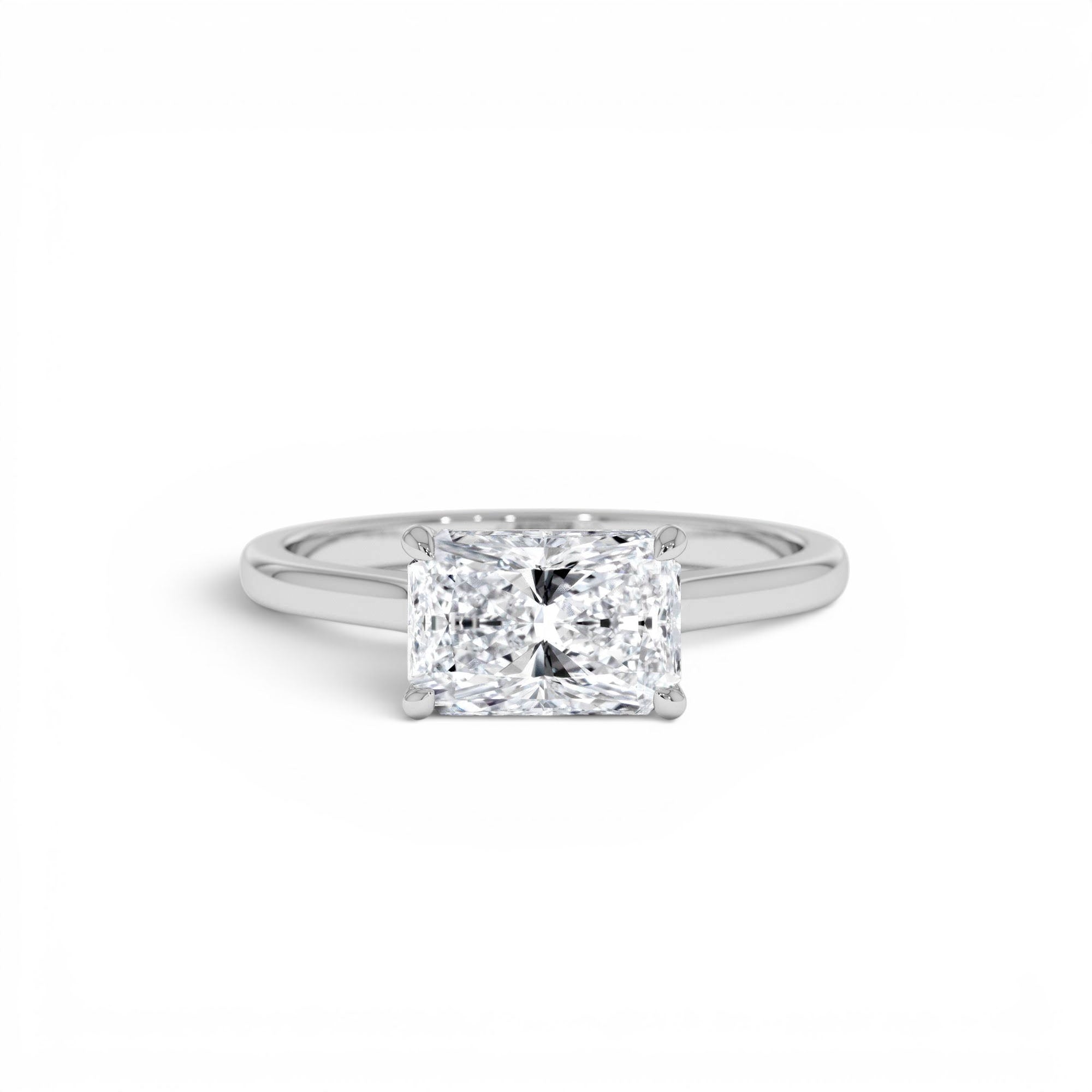 1 CTW 14K Radiant Cut Lab Grown Radiant Shaped East-West Set Diamond Ring - view 3