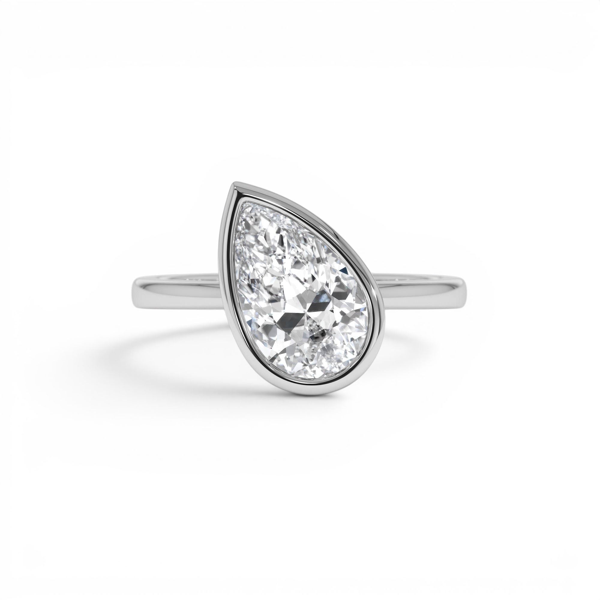 1.50ctw 14k Pear Shaped Lab Grown Diamond Unique Engagement Ring - view 3