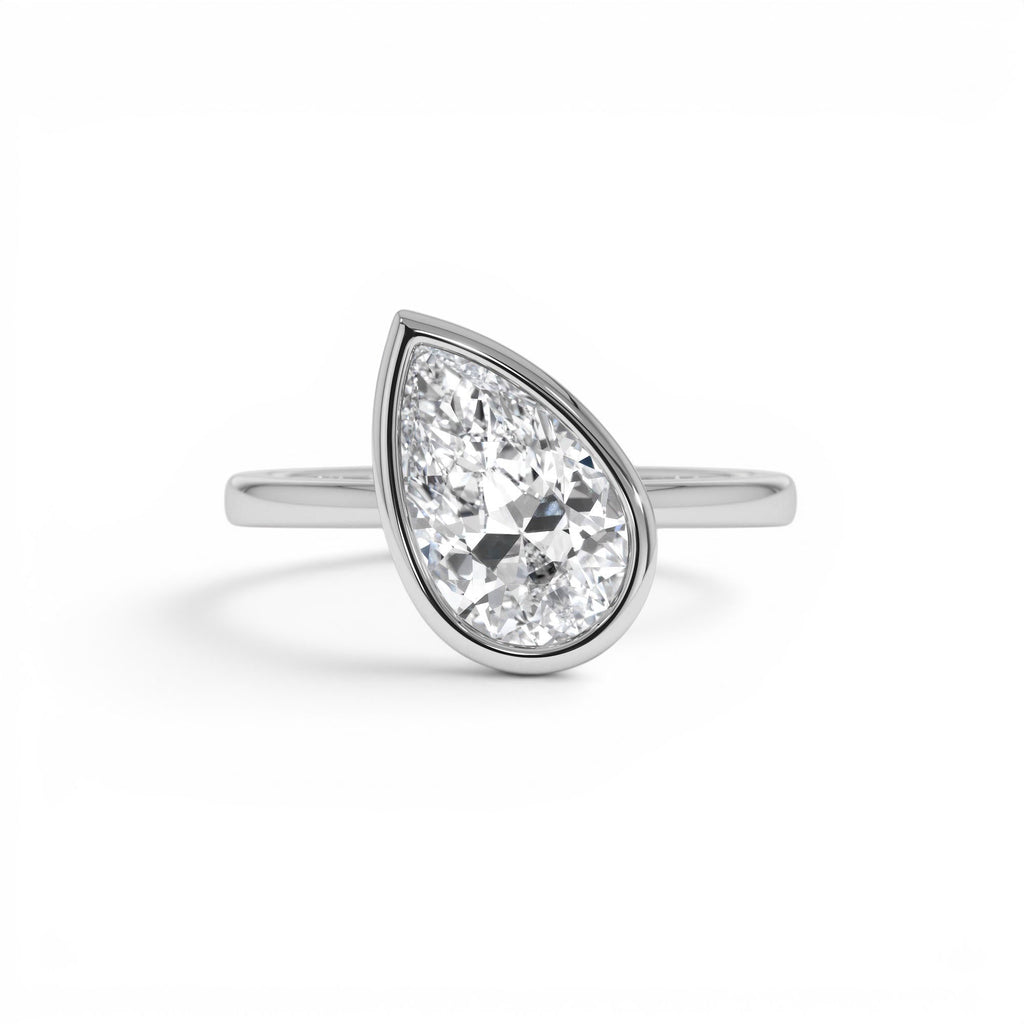 1.50ctw 14K Pear Shaped Lab Grown Diamond Unique Engagement Ring - view 3