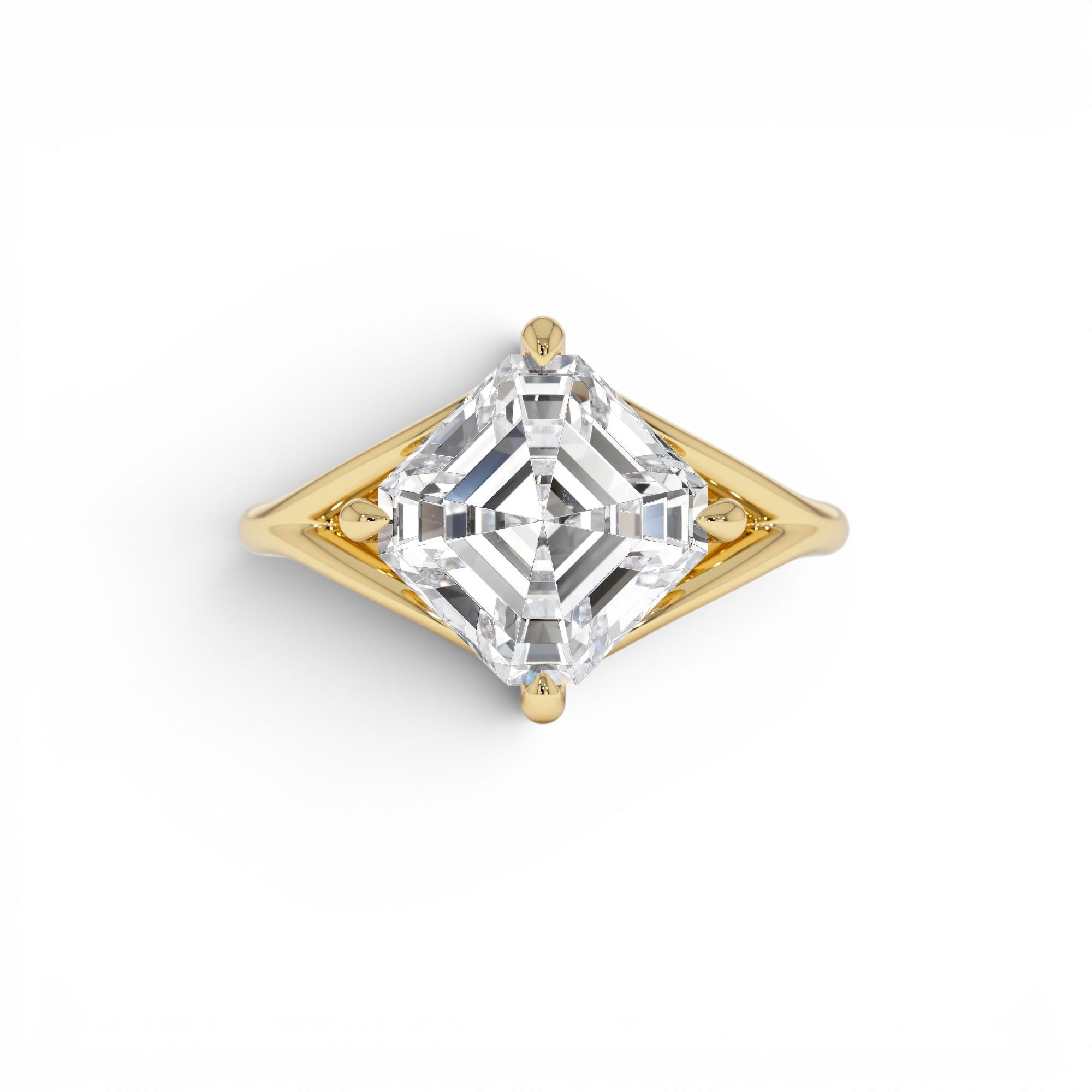 3.00ctw 14k Asscher Cut Lab Grown Diamond Engagement Ring by Orlina Fine