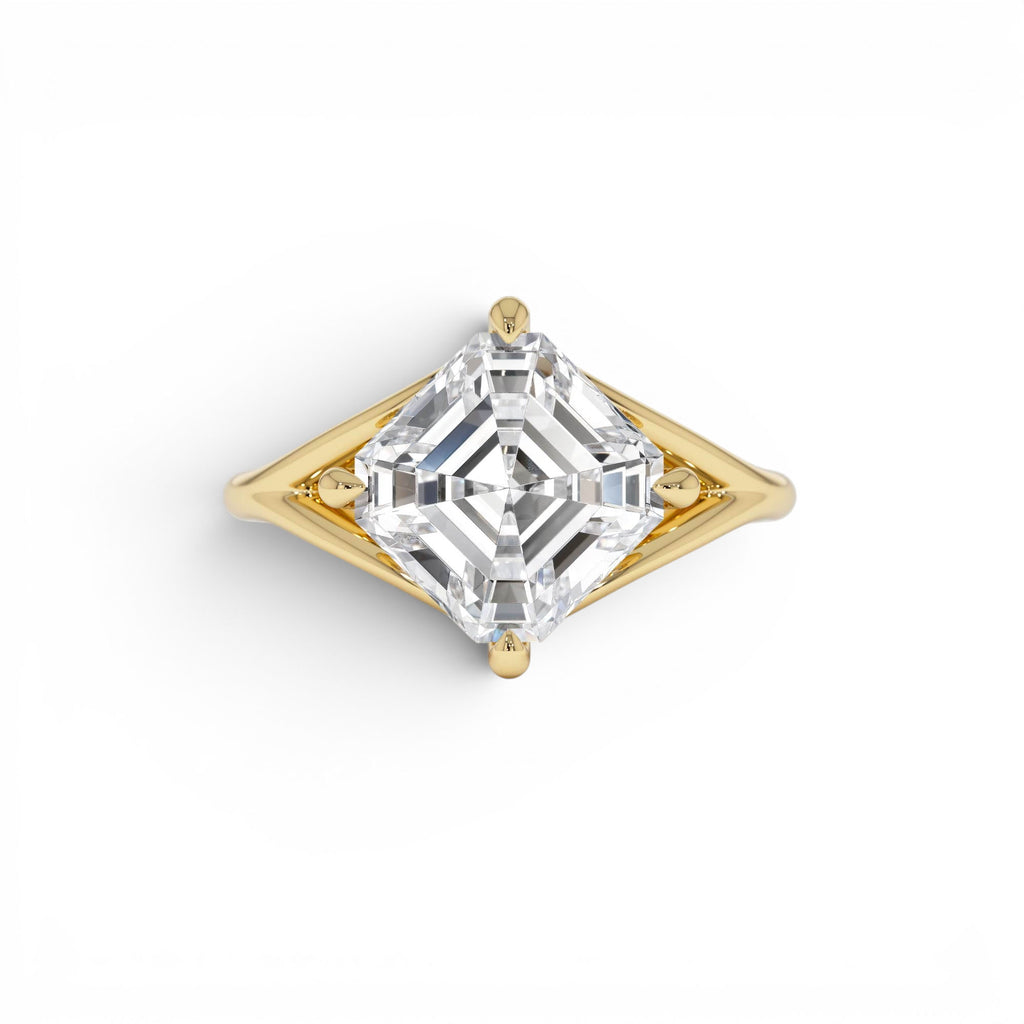 3.00ctw 14K Asscher Cut Lab Grown Diamond Engagement Ring by Orlina Fine