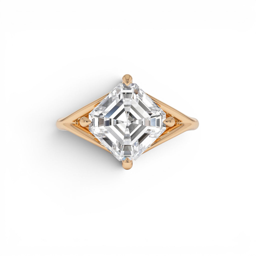 3.00ctw 14k Asscher Cut Lab Grown Diamond Engagement Ring - view 2