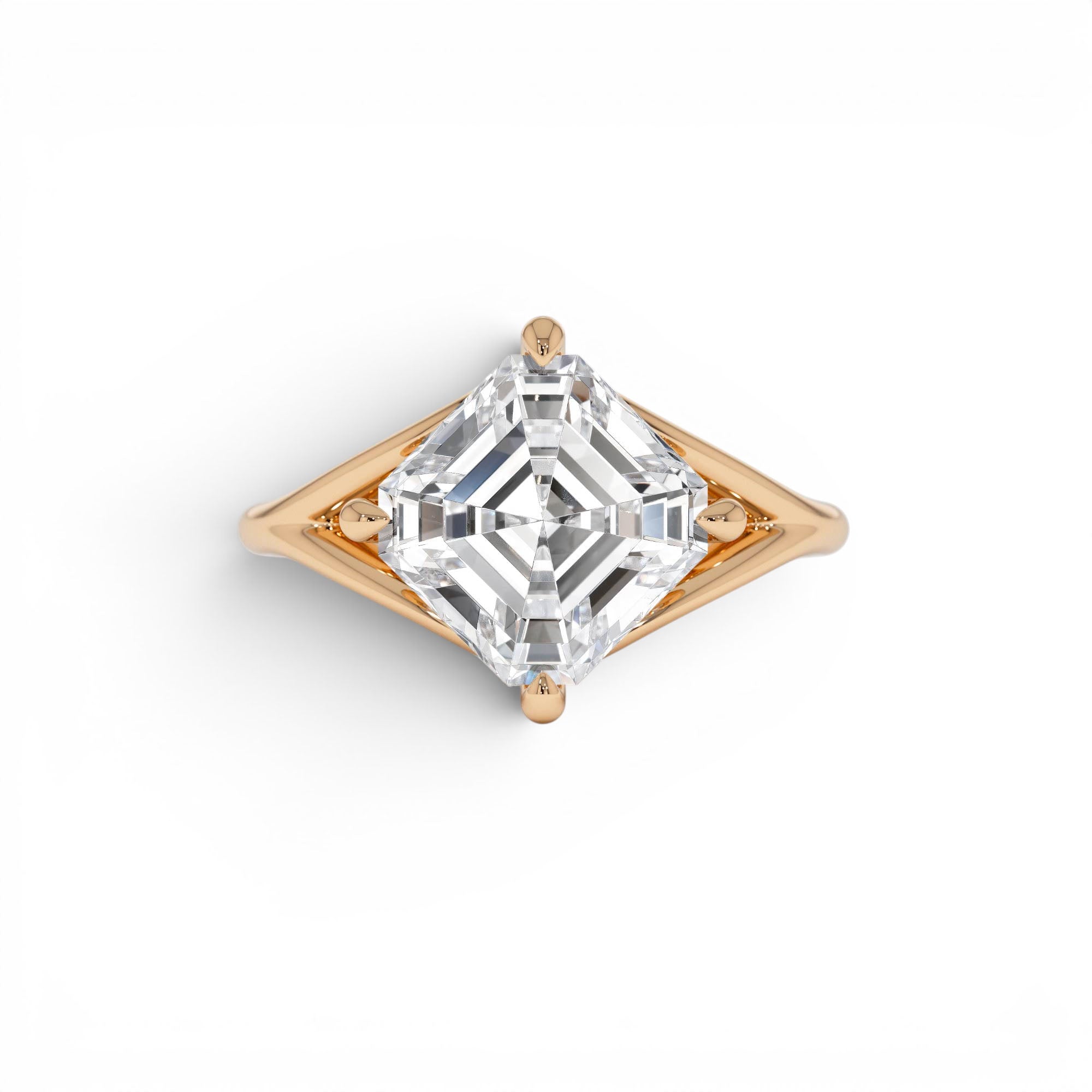 3.00ctw 14k Asscher Cut Lab Grown Diamond Engagement Ring - view 2