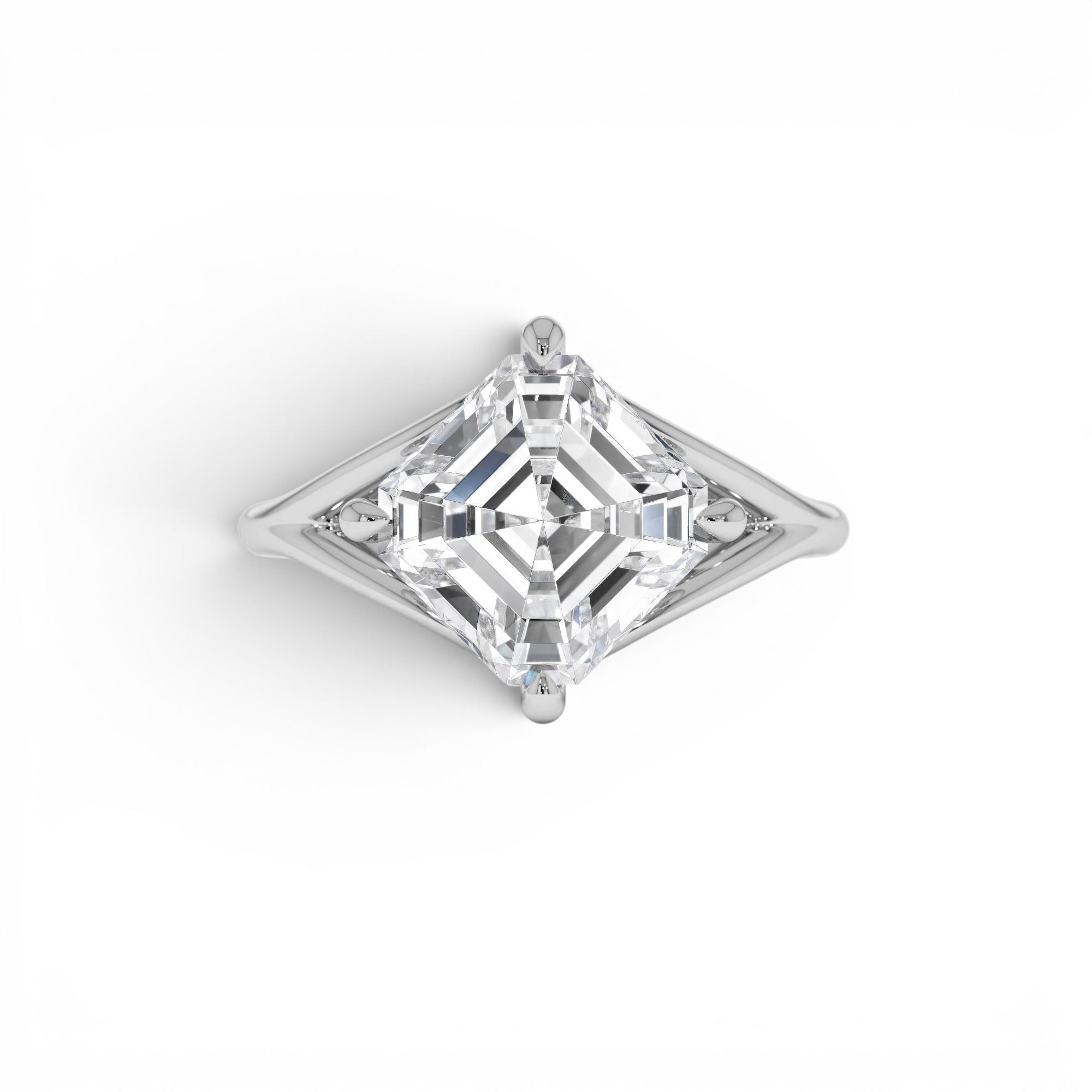 3.00ctw 14K Asscher Cut Lab Grown Diamond Engagement Ring - view 3