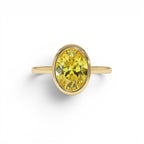 2.00 Ctw 14k Fancy Yellow Oval Lab Grown Diamond Engagement Ring by Orlina Fine