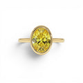 2.00 CTW 14K Fancy Yellow Oval Lab Grown Diamond Engagement Ring by Orlina Fine