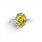 2.00 Ctw 14k Fancy Yellow Oval Lab Grown Diamond Engagement Ring - view 2