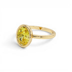 2.00 Ctw 14k Fancy Yellow Oval Lab Grown Diamond Engagement Ring - view 3