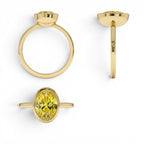 2.00 Ctw 14k Fancy Yellow Oval Lab Grown Diamond Engagement Ring - view 4