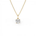 1.00 CTW 14K Round Solitaire Lab Grown Diamond Classic Charm Necklace by Orlina Fine