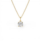 1.00 CTW 14K Round Solitaire Lab Grown Diamond Classic Charm Necklace by Orlina Fine