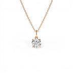 1.00 CTW 14K Round Solitaire Lab Grown Diamond Classic Charm Necklace - view 2