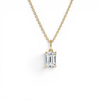 1.00 CTW 14K Emerald Cut Lab Grown Diamond Classic Charm Necklace by Orlina Fine