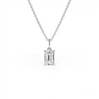 1.00 CTW 14K Emerald Cut Lab Grown Diamond Classic Charm Necklace - view 2