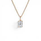 1.00 CTW 14K Emerald Cut Lab Grown Diamond Classic Charm Necklace - view 3