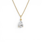 1.00 CTW 14K Pear Shaped Lab Grown Diamond Classic Charm Necklace by Orlina Fine
