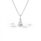 1.00 CTW 14K Pear Shaped Lab Grown Diamond Classic Charm Necklace - view 2