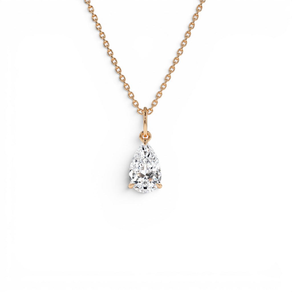 1.00 Ctw 14k Pear Shaped Lab Grown Diamond Classic Charm Necklace - view 3
