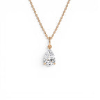 1.00 CTW 14K Pear Shaped Lab Grown Diamond Classic Charm Necklace - view 3