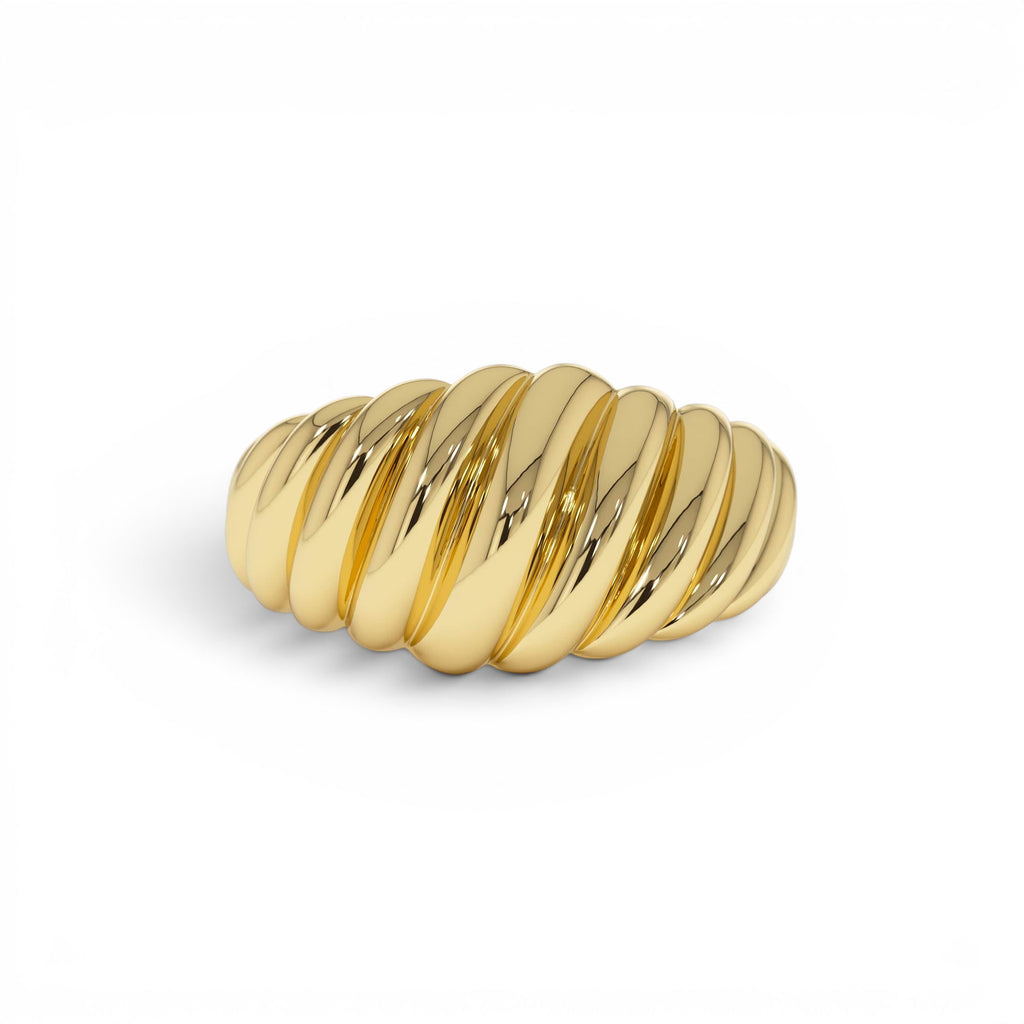 14k Gold Swirl Dome Bold Statement Ring by Orlina Fine