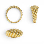 14k Gold Swirl Dome Bold Statement Ring - view 5