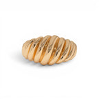 14k Gold Swirl Dome Bold Statement Ring - view 2