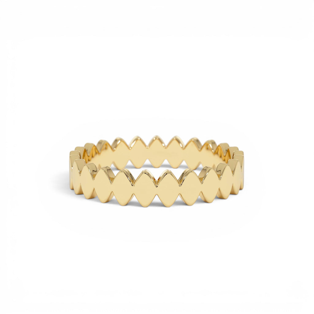 14K Flat Oval Link Band Ring by Orlina Fine