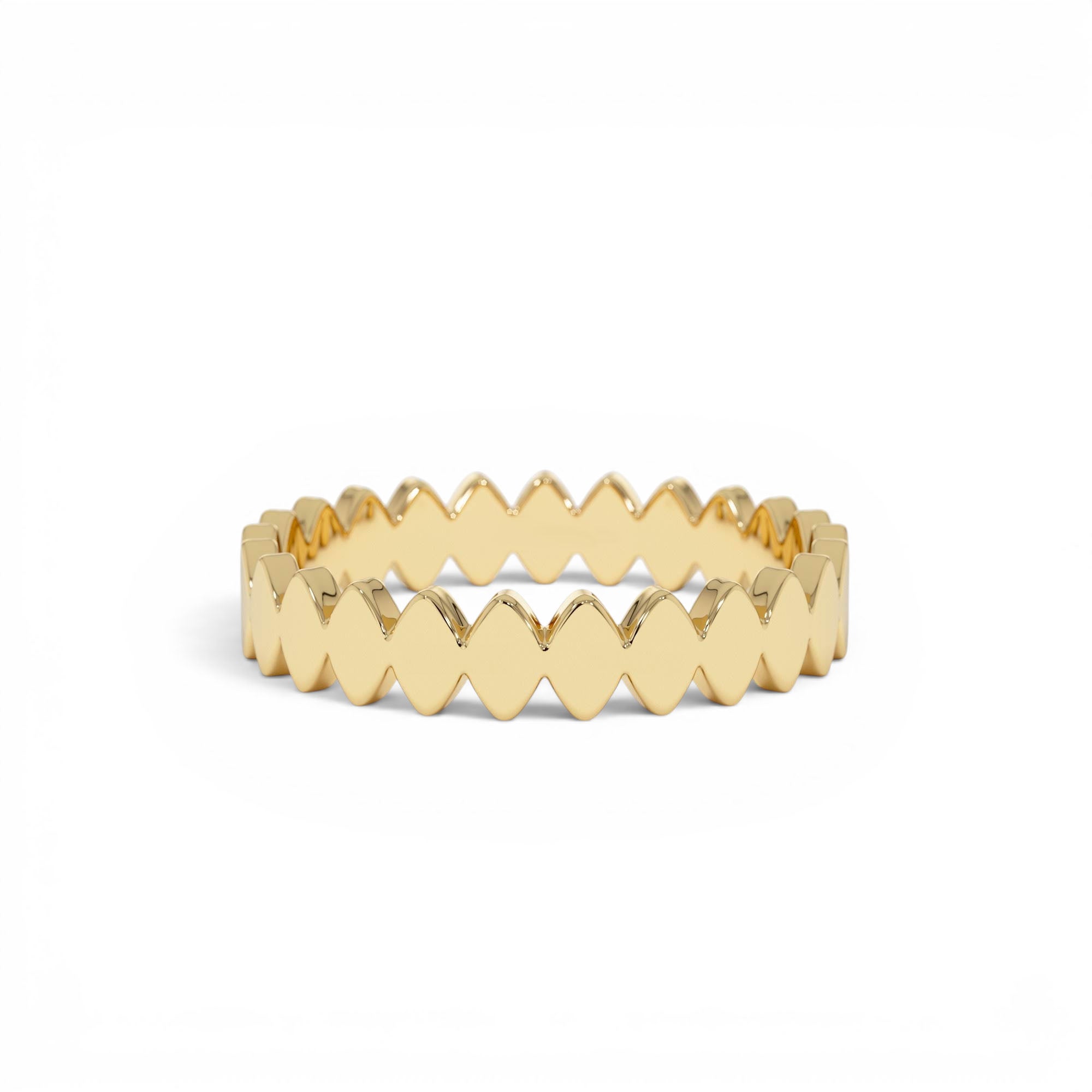 14K Flat Oval Link Band Ring by Orlina Fine
