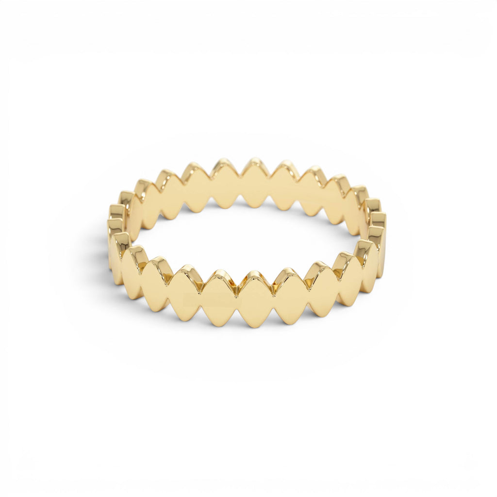 14K Flat Oval Link Band Ring - view 4