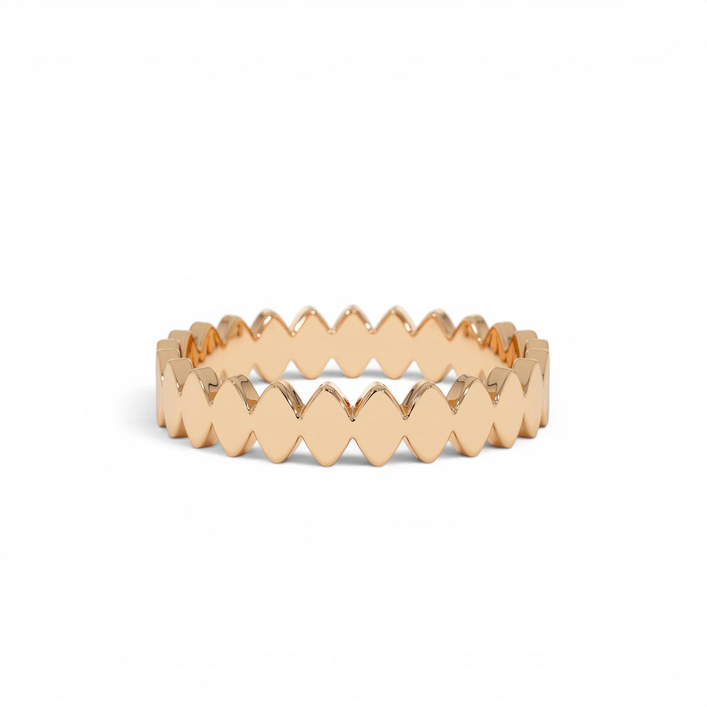 14K Flat Oval Link Band Ring - view 2