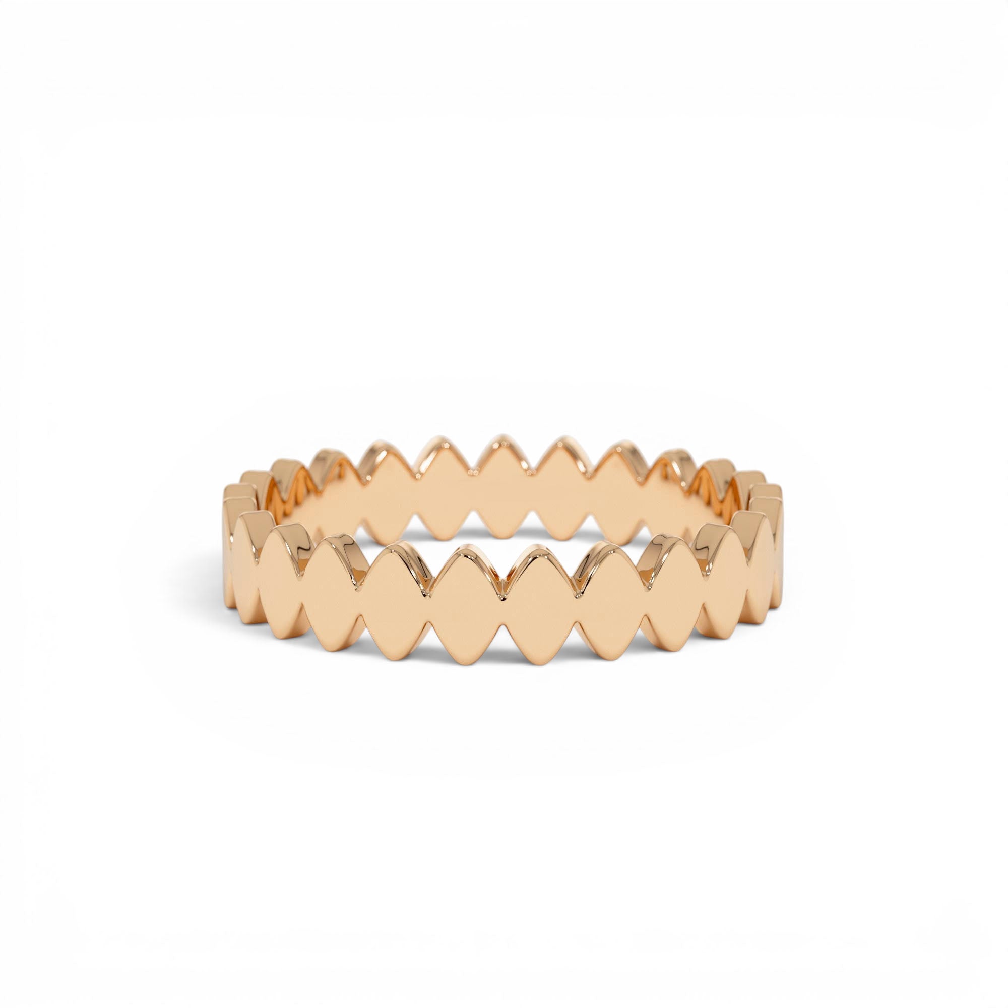 14K Flat Oval Link Band Ring - view 2