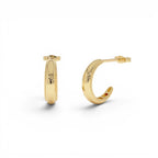 14k Gold Rope Edge Hoop Earrings by Orlina Fine