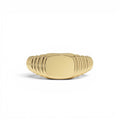 14k Gold Ribbed Cushion Signet Ring by Orlina Fine