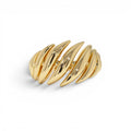 14k Gold Chunky Wave Dome Cocktail Ring by Orlina Fine
