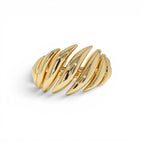 14k Gold Chunky Wave Dome Cocktail Ring by Orlina Fine