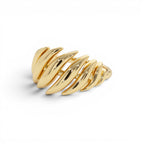 14k Gold Chunky Wave Dome Cocktail Ring - view 4