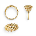 14k Gold Chunky Wave Dome Cocktail Ring - view 5