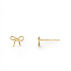 14k Gold Bow Stud Earrings - view 3