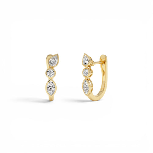 0.65 ctw 14k Marquise & Round Cut Lab Grown Diamond Hoop Earrings by Orlina Fine