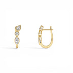 0.65 CTW 14K Marquise & Round Cut Lab Grown Diamond Hoop Earrings - view 4