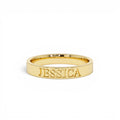 14K Gold Custom Name Engraved Band Ring by Orlina Fine