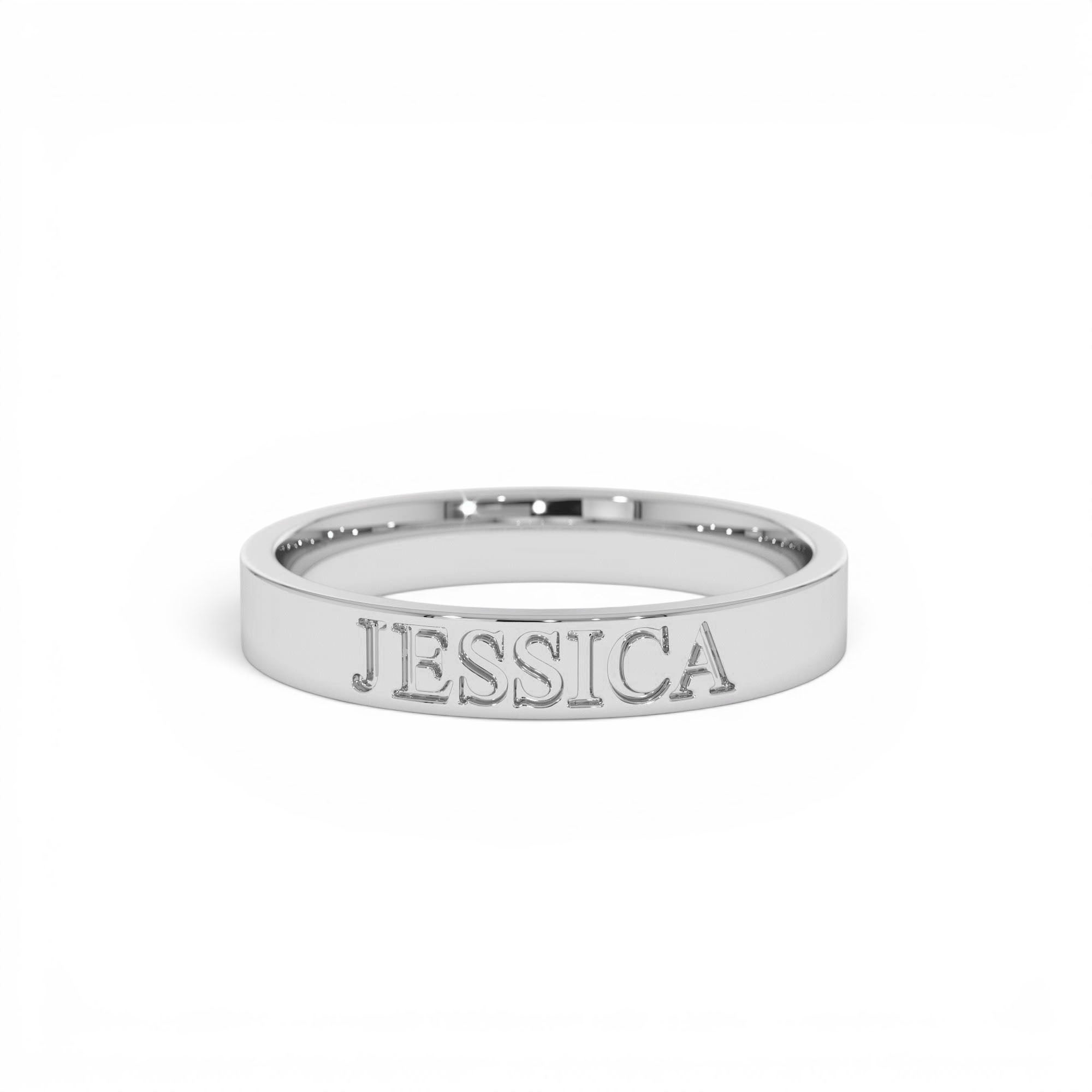 14K Gold Custom Name Engraved Band Ring - view 3