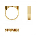 14K Personalized Bold Gold Nameplate Ring - view 5