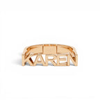 14K Personalized Bold Gold Nameplate Ring - view 2