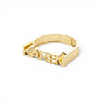14K Personalized Bold Gold Nameplate Ring - view 4