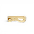 14k Gold Modern Abstract Personalized Initial Ring by Orlina Fine
