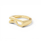 14k Gold Modern Abstract Personalized Initial Ring - view 4