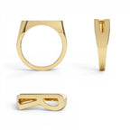 14k Gold Modern Abstract Personalized Initial Ring - view 5