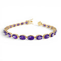 14K Gold Oval Shaped Amethyst Tennis Bracelet 11.65 ctw by Orlina Fine
